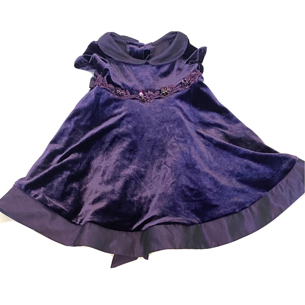 GoodLad of Philadelphia Girls 18 mon Purple Velvet Holiday Dress